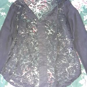 Sheer Black Top Ladies Sz Medium
